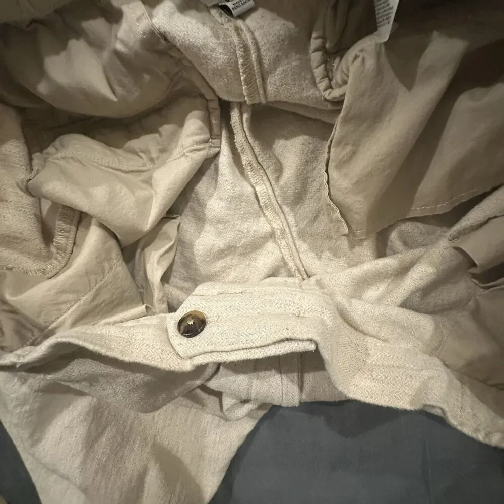 Banana Republic Pants Womens XL Beige Linen Blend Tapered High Rise Ankle Twill